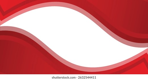 A white background with red abstract waves layered on top, featuring thin lines and a gradient of red hues concept