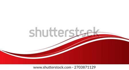 A white background with red abstract waves layered on top, featuring thin lines and a gradient of red hues. EPS10
