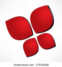 White background with red butterfly