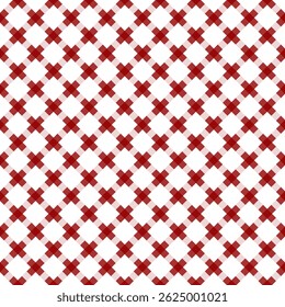 White background, red checkered pattern, fabric pattern, gift wrapping paper , seamless pattern 