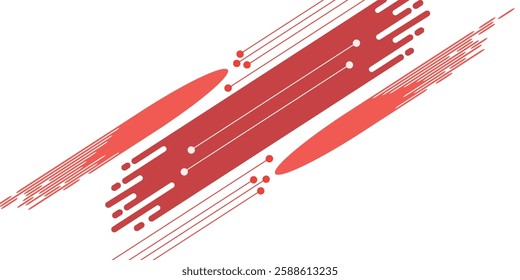 White background with red diagonal lines