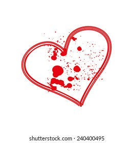white background red heart  vector 