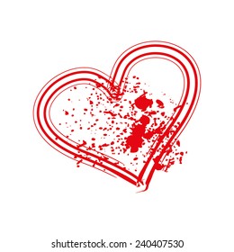 white background red heart vector art