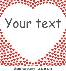 White background with red hearts and place for text