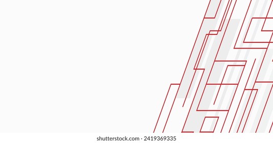 White background and red line