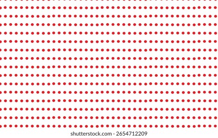 Weißer Hintergrund mit roten Tupfen. Polka-Punktmuster einzeln auf weißem Hintergrund. Vektor, EPS 10.