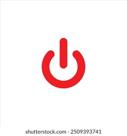 Fundo branco e símbolo de energia vermelho