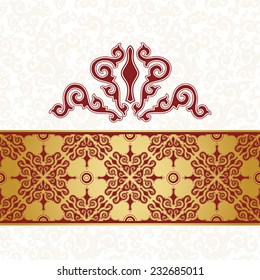 White background, red seamless pattern. 