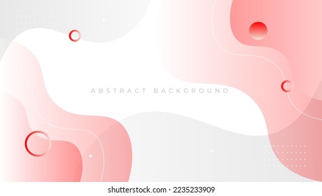 white background with red wave design