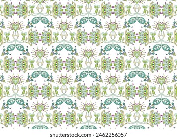 white background with repeated custom color abstract flower