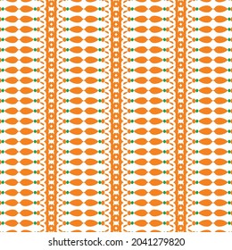 white background with repeated orange abstract pattern
