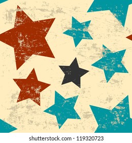 White background with the retro stars