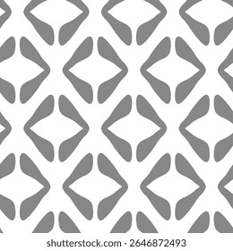 White background with rhombuses. Diamonds vector hand drawn. Grey rhombus seamless pattern. Simple seamless black and white Scandinavian trend pattern.