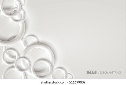 White background with a ring. Vector 3D.