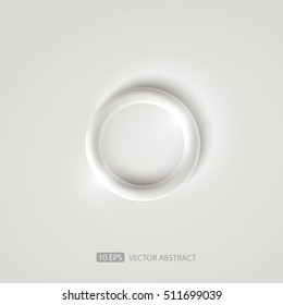 White background with a ring. Vector 3D.