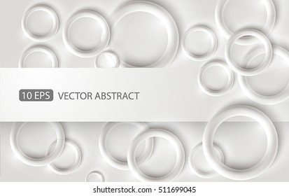 White background with a ring. Vector 3D.