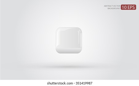 White background with rounded cube