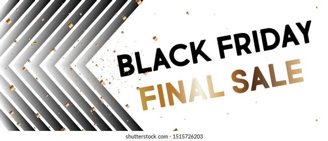 White background background Sale Black Friday gold inscription banner