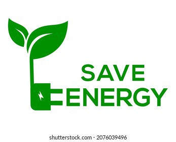 White Background Save Energy Logo Icon Stock Vector (Royalty Free ...