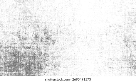 white background with scattered grey dots and textured patterns creating distressed effect.
