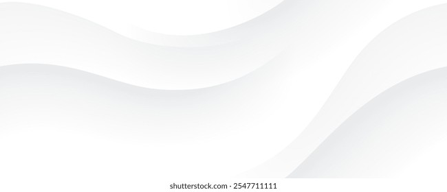 White background seamless gray shadow wave pattern abstract pattern, gradient and dynamic artistic decorative lines, bas-relief feeling, wavy pattern on modern or minimal style wall.