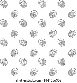 White background. Seamless pattern of hockey helmets. Endless sports vector illustration.