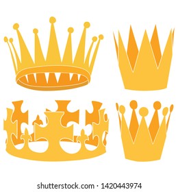  white background, set, collection golden crown