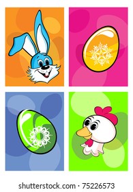 white background with set of four easter day cards