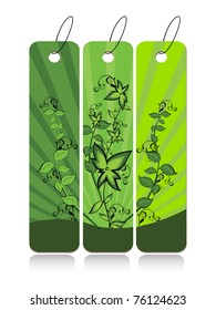 white background with set of three creative natural concept banner, vector illustration