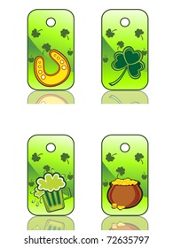 white background with set of three st. patrick's day tag, illustration