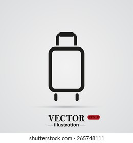 White background with shadow.  Baggage icon. Vector illustration, EPS 10