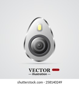 White background with shadow. icon smartphone camera and flash, vector illustration, EPS 10