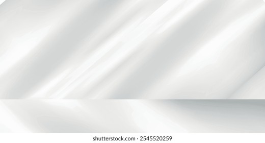 White Background with Shadow on Studio Room for Product Presentation,Vector Light Overlay on Wall Grey Texture Surface