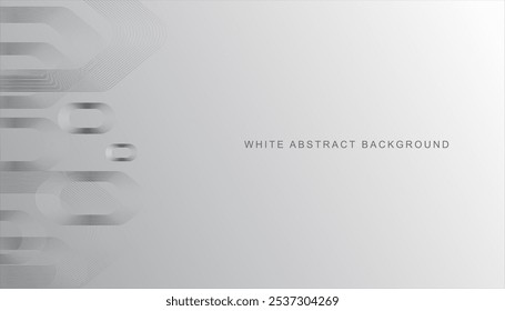 A white background with a shapes pattern of circles. The circles are scattered throughout the background. Modern and contemporary design. Mock up. Copy space. Abstract background