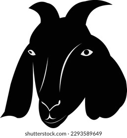 
cabeza de oveja de fondo blanco adecuada para el logotipo o el material emblemático con las características de un animal ovino
