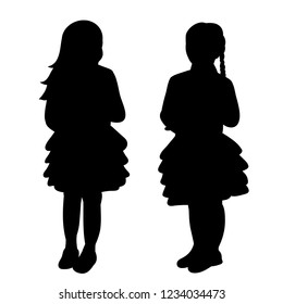 white background, silhouette baby, girl, set