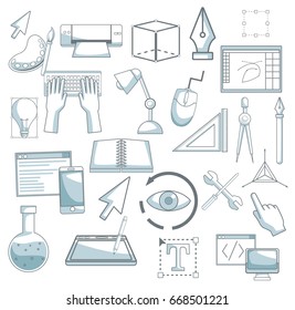 white background with silhouette color sections shading of elements graphic design