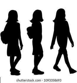 white background, silhouette girl goes, collection