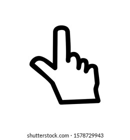 White background silhouette hand icon