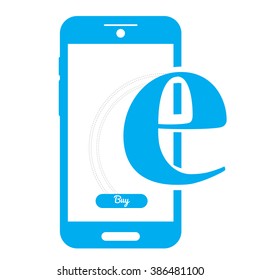 White background with a silhouette of a smartphone 