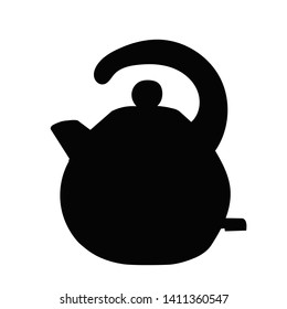 white background, silhouette teapot, tea, symbol, icon