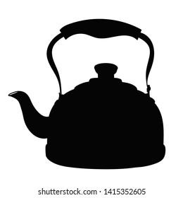 white background, silhouette teapot, tea, symbol, icon