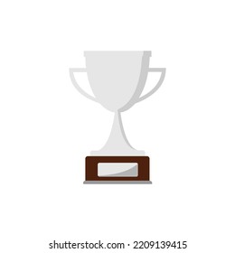 white background silver cup vector illustration