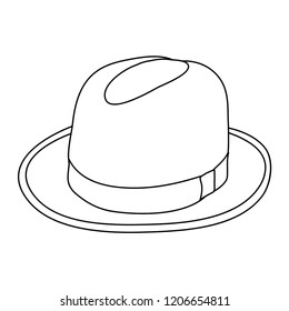 white background, simple outline of a men's hat