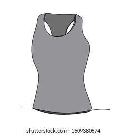 white background, single line drawing of a gray t-shirt