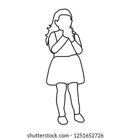 white background sketch of a child