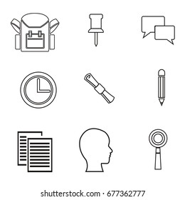 white background with sketch contour items sacademic knowledge
