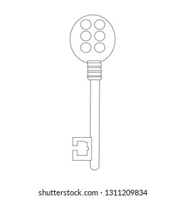 white background sketch, contour key beautiful