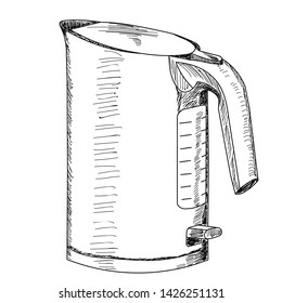white background, sketch electric kettles