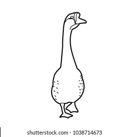  white background sketch of a goose